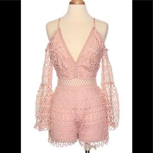 Made For You Pink Crochet Romper